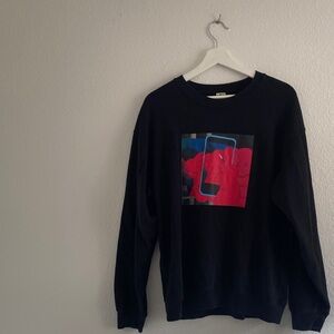 UNIQLO KAWS x Andy Warhol Med Black Cotton Crew Neck Sweatshirt